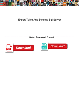 Export Table Ans Schema Sql Server