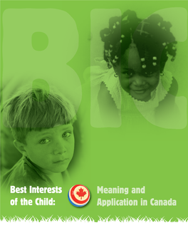Best Interests of the Child: Meaning and Application in Canada BIC 2 Dedication
