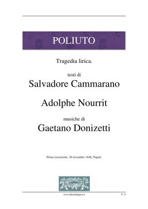 POLIUTO Salvadore Cammarano Adolphe Nourrit Gaetano Donizetti