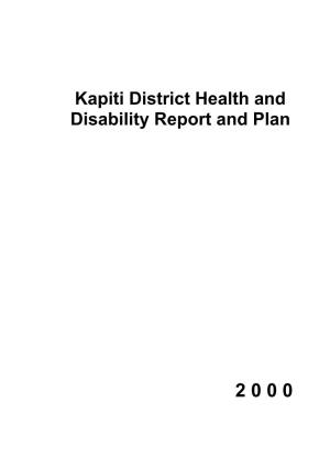 Kapiti District Health and Disability Report and Plan