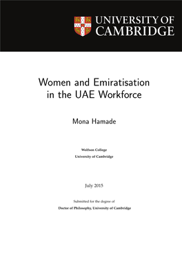 Women and Emiratisation in the UAE Workforce