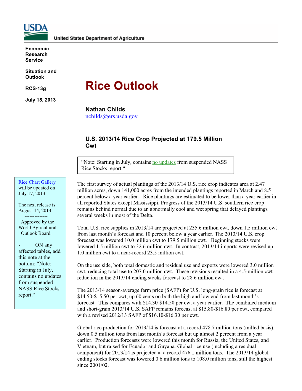 Rice Outlook