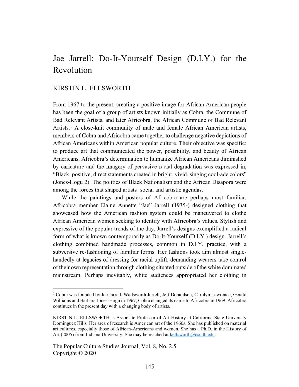 Jae Jarrell: Do-It-Yourself (D.I.Y.) Design for the Revolution