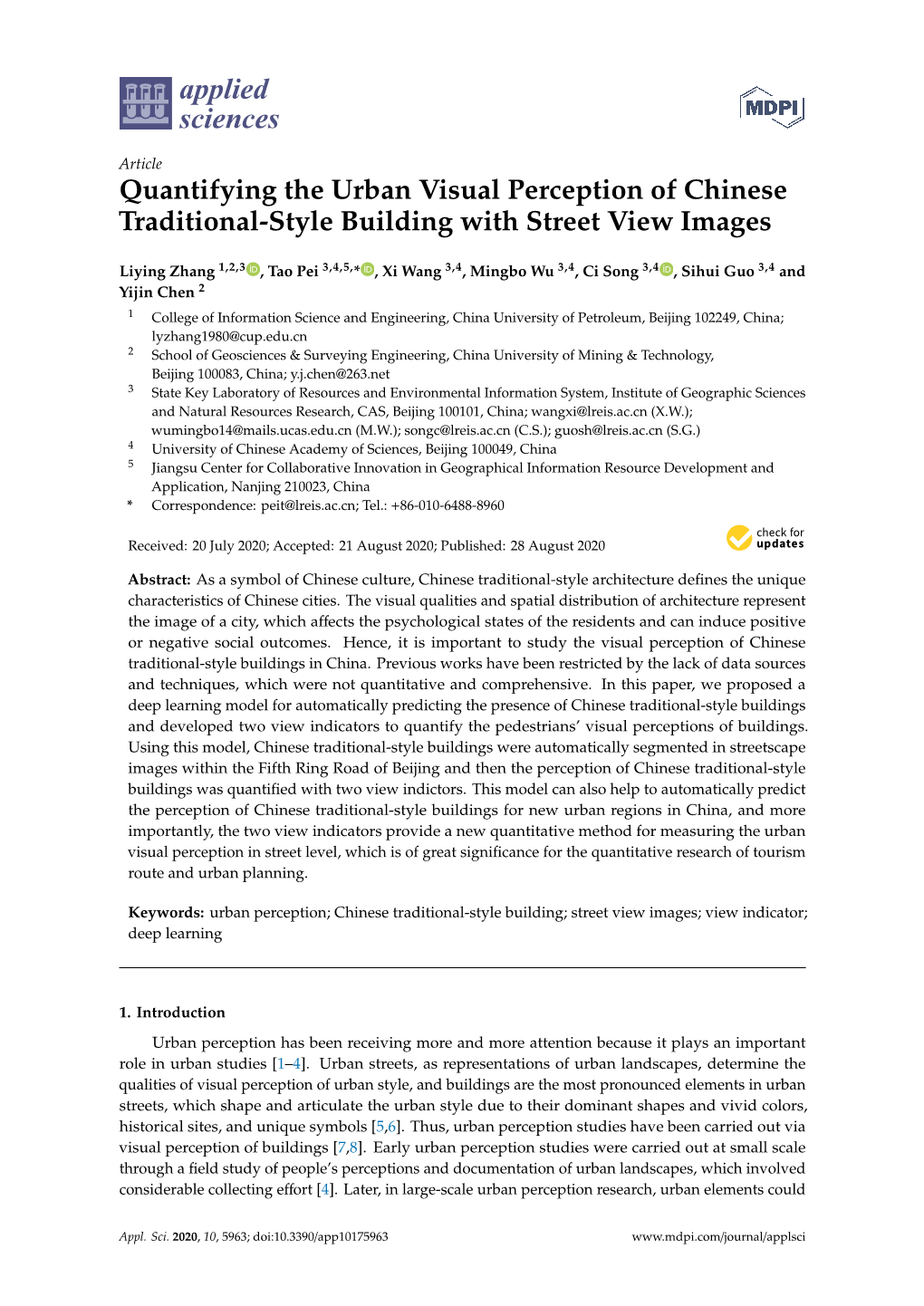 Quantifying the Urban Visual Perception of Chinese Traditional-Style Building with Street View Images