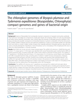 The Chloroplast Genomes of Bryopsis Plumosa And