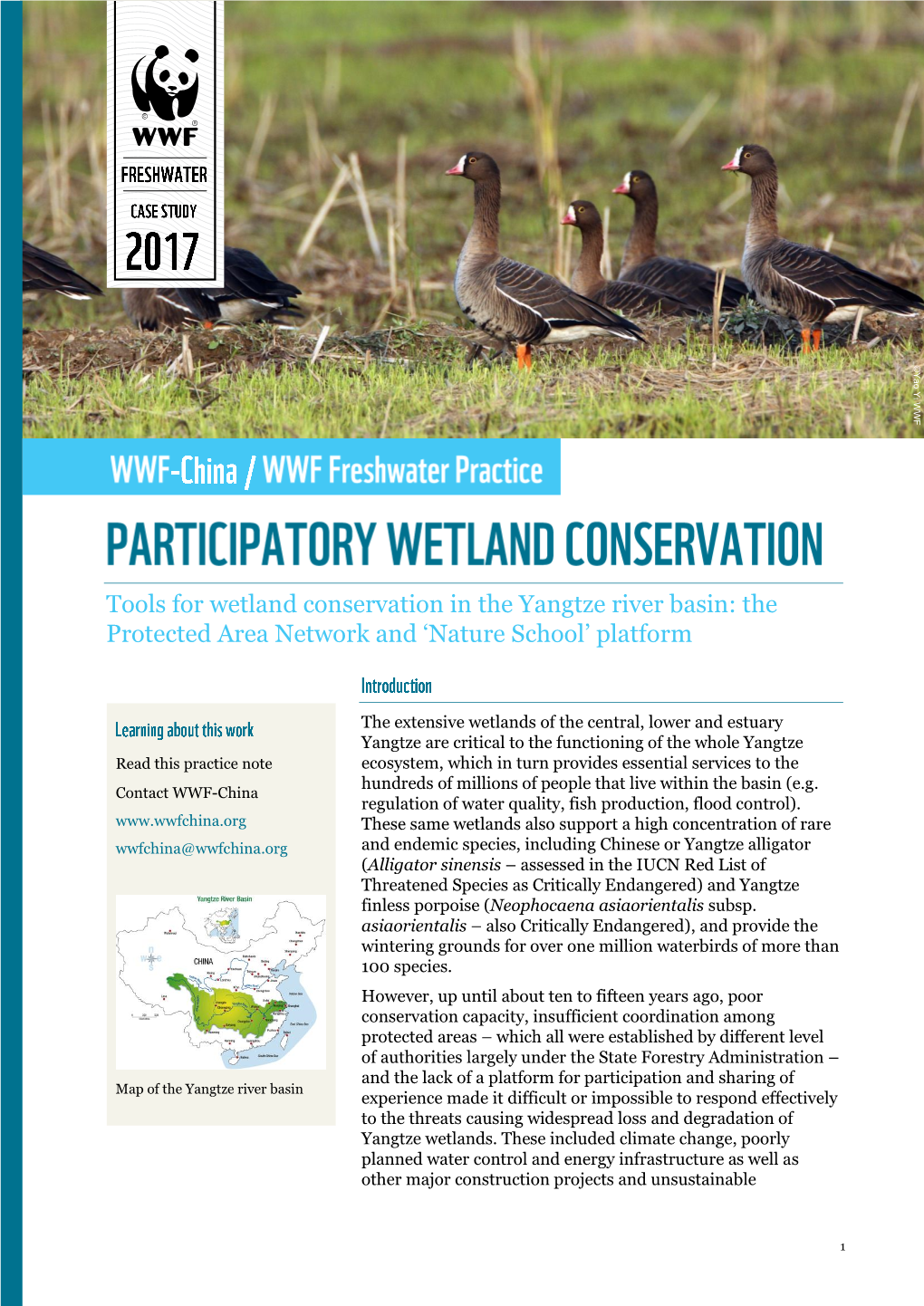 Tools for Wetland Conservation in the Yangtze River Basin: the Protected Area Network and ‘Nature School’ Platform