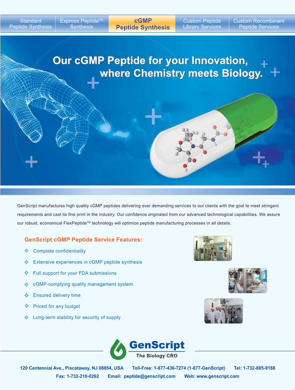 Our Cgmp Peptide for Your Innovation, Where Chemistry Meets