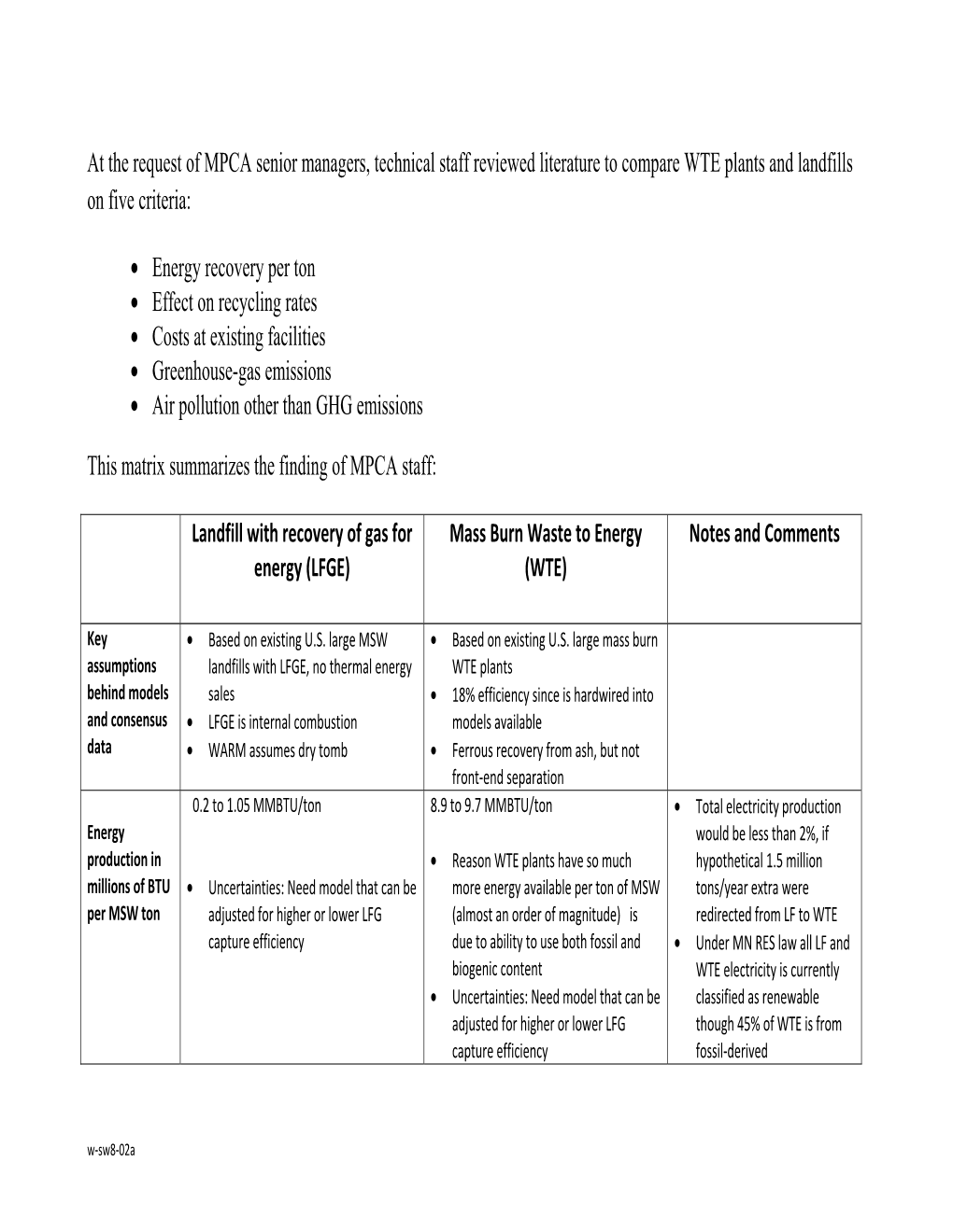 waste-to-energy-and-landfill-comparison-matrix-docslib