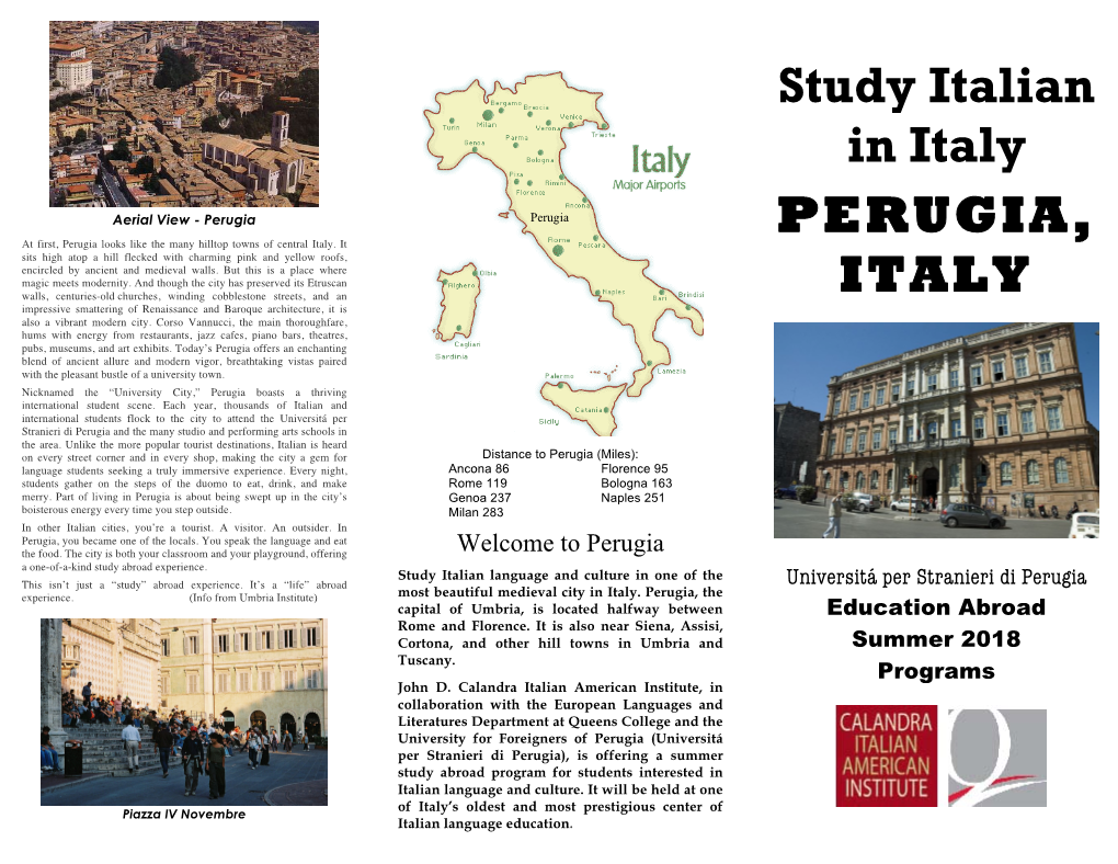 Study Italian in Italy PERUGIA, ITALY