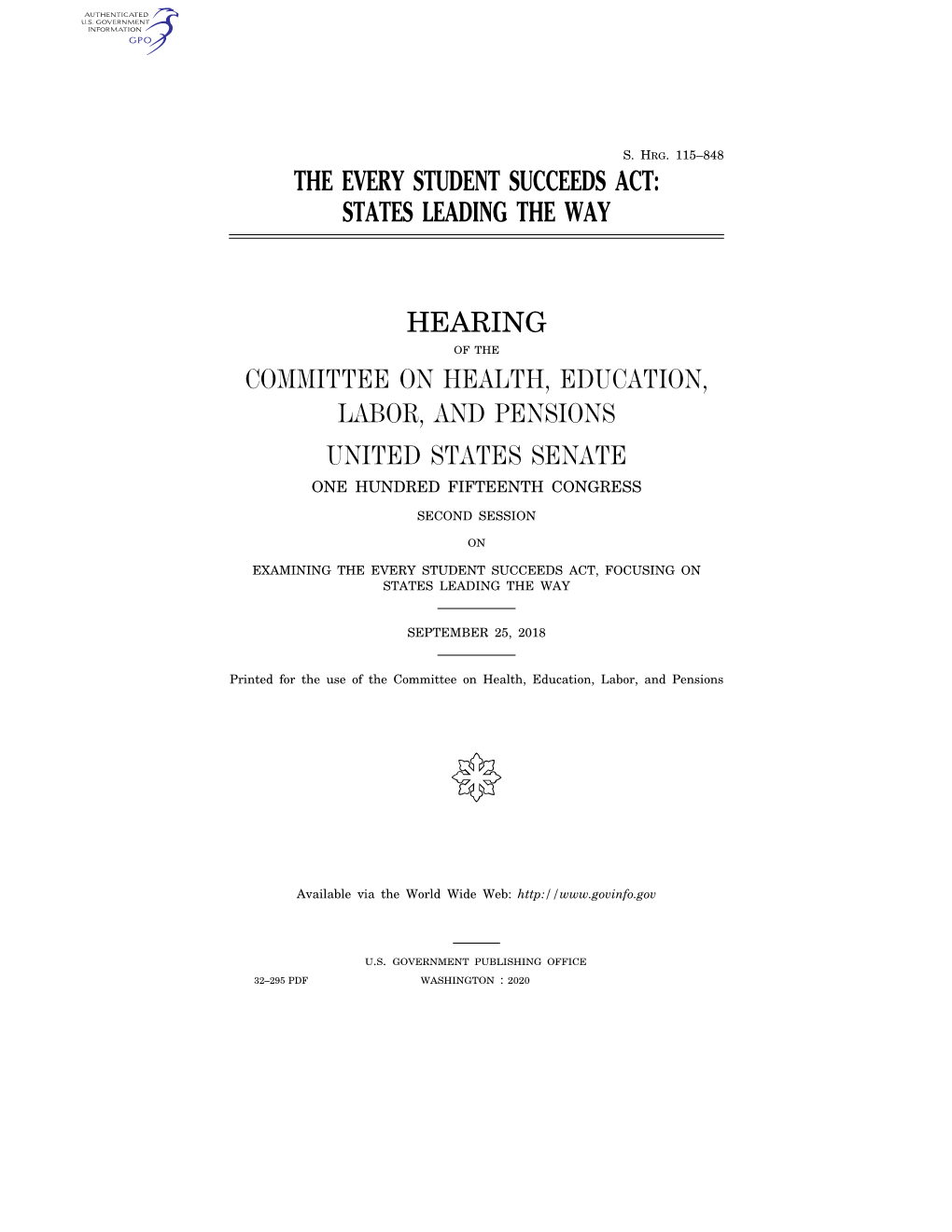 The Every Student Succeeds Act: States Leading the Way