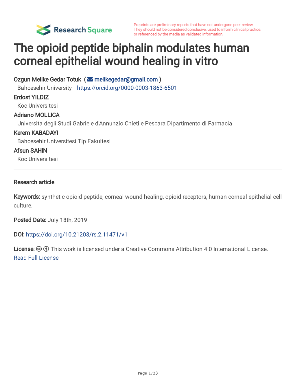 The Opioid Peptide Biphalin Modulates Human Corneal Epithelial Wound Healing in Vitro