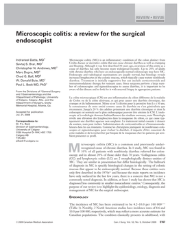 Microscopic Colitis: a Review for the Surgical Endoscopist
