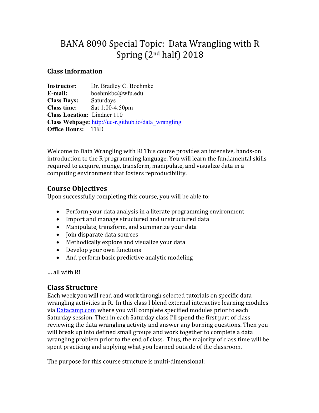 Data Wrangling with R Syllabus (2018 Spring)