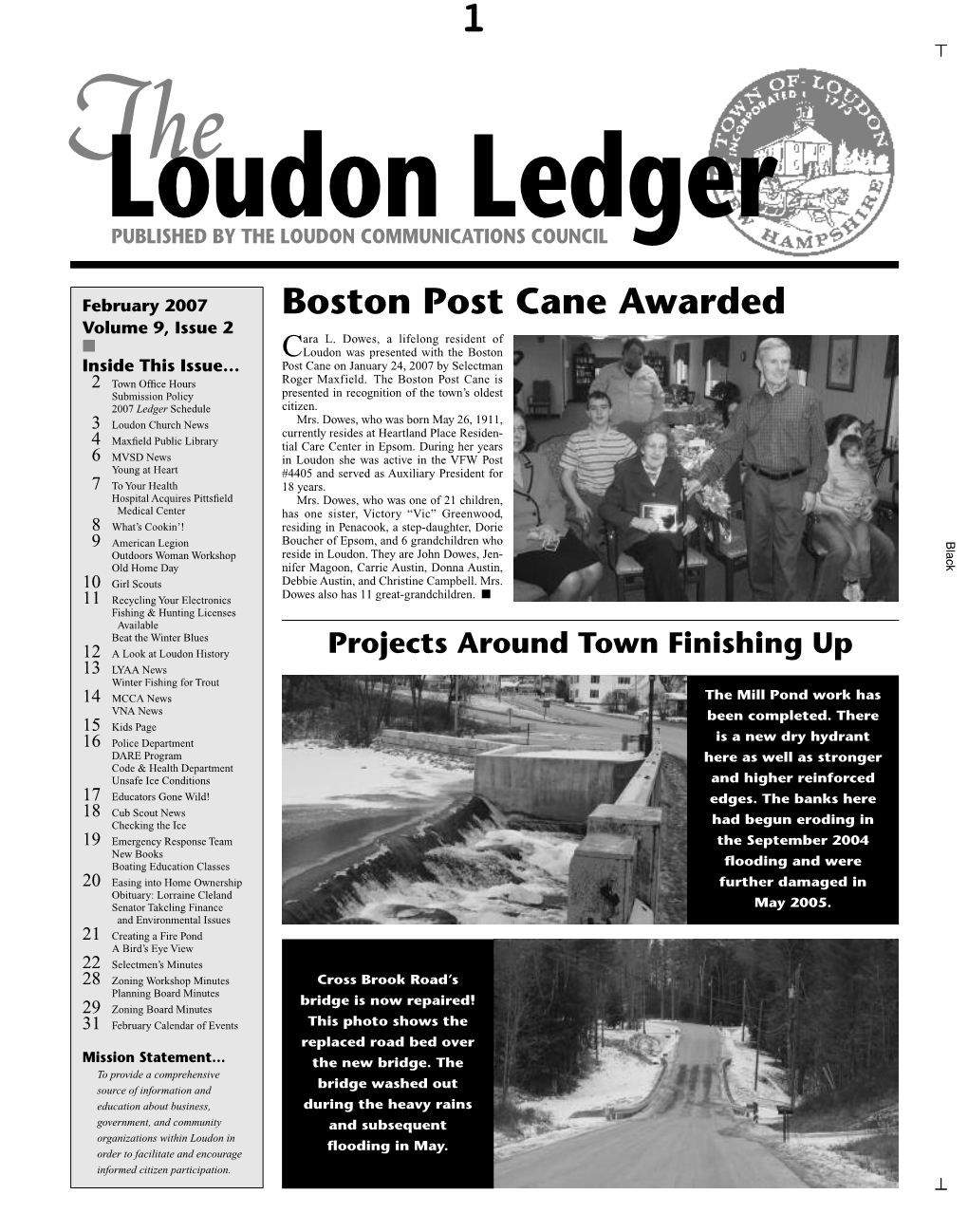 Boston Post Cane Awarded Boston Post C Eam T Inance