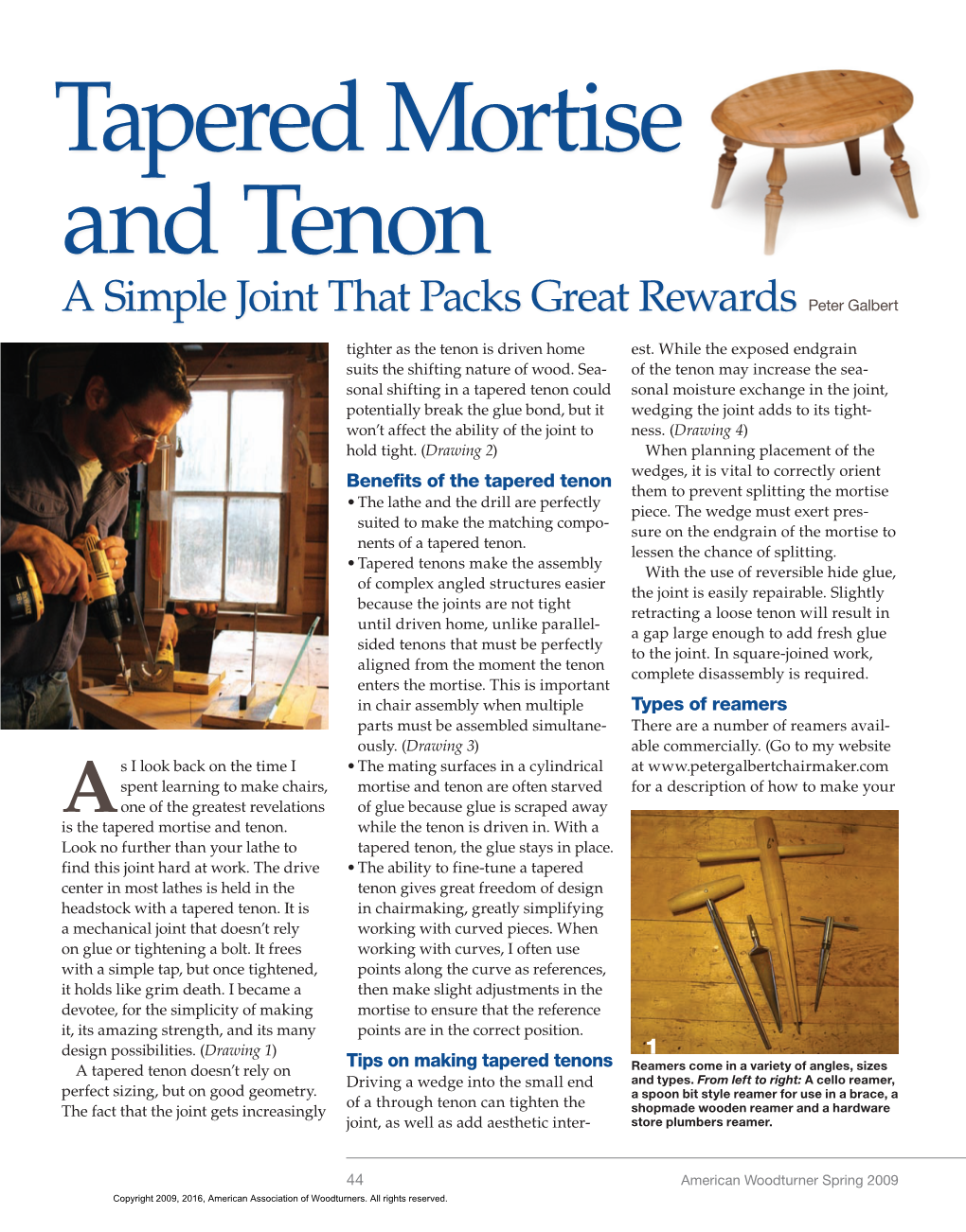 Tapered Mortise and Tenon a Simple Joint That Packs Great Rewards Peter Galbert