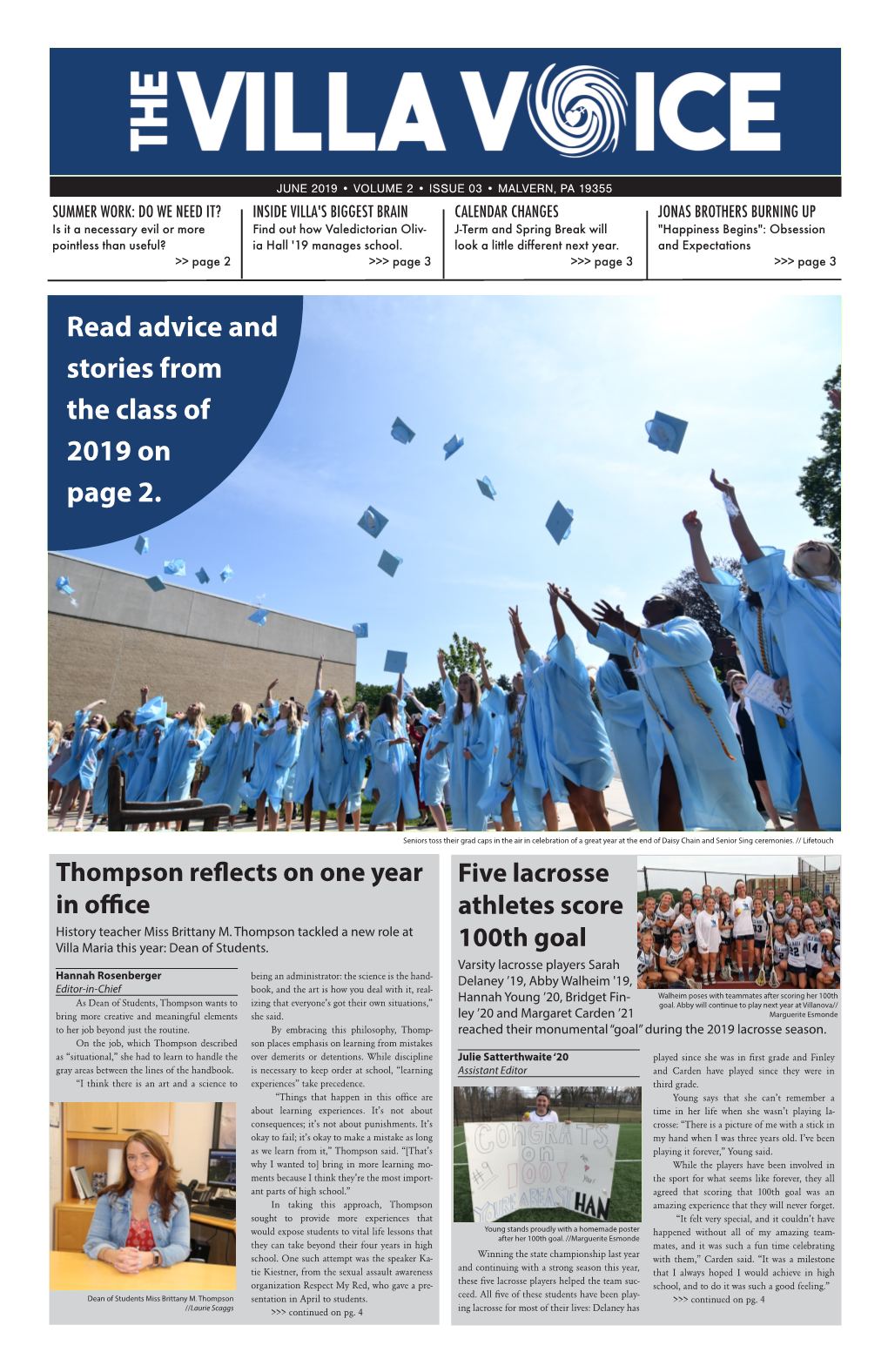 Read Advice and Stories from the Class of 2019 on Page 2