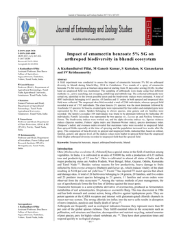 Impact of Emamectin Benzoate 5% SG on Arthropod Biodiversity in Bhendi