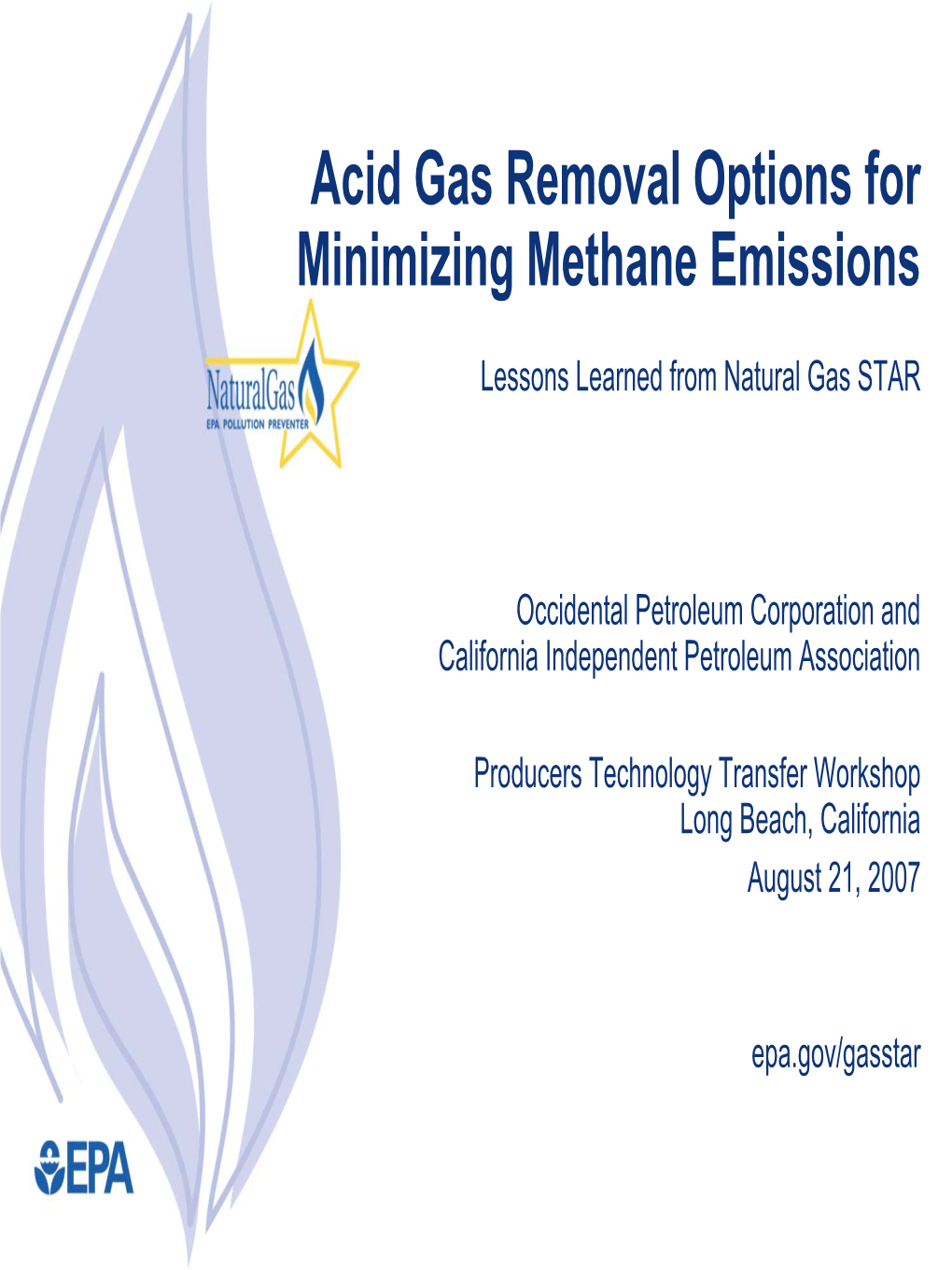 Acid Gas Removal Options for Minimizing Methane Emissions (PDF)