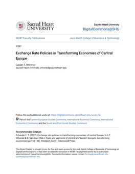 Exchange Rate Policies in Transforming Economies of Central Europe