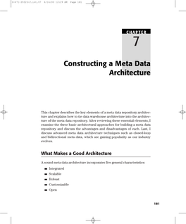 Constructing a Meta Data Architecture