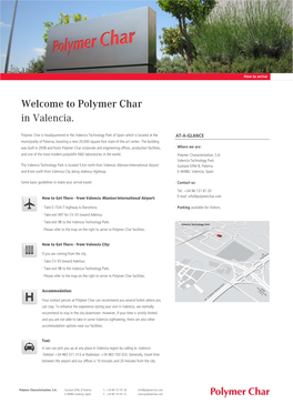 Welcome to Polymer Char in Valencia