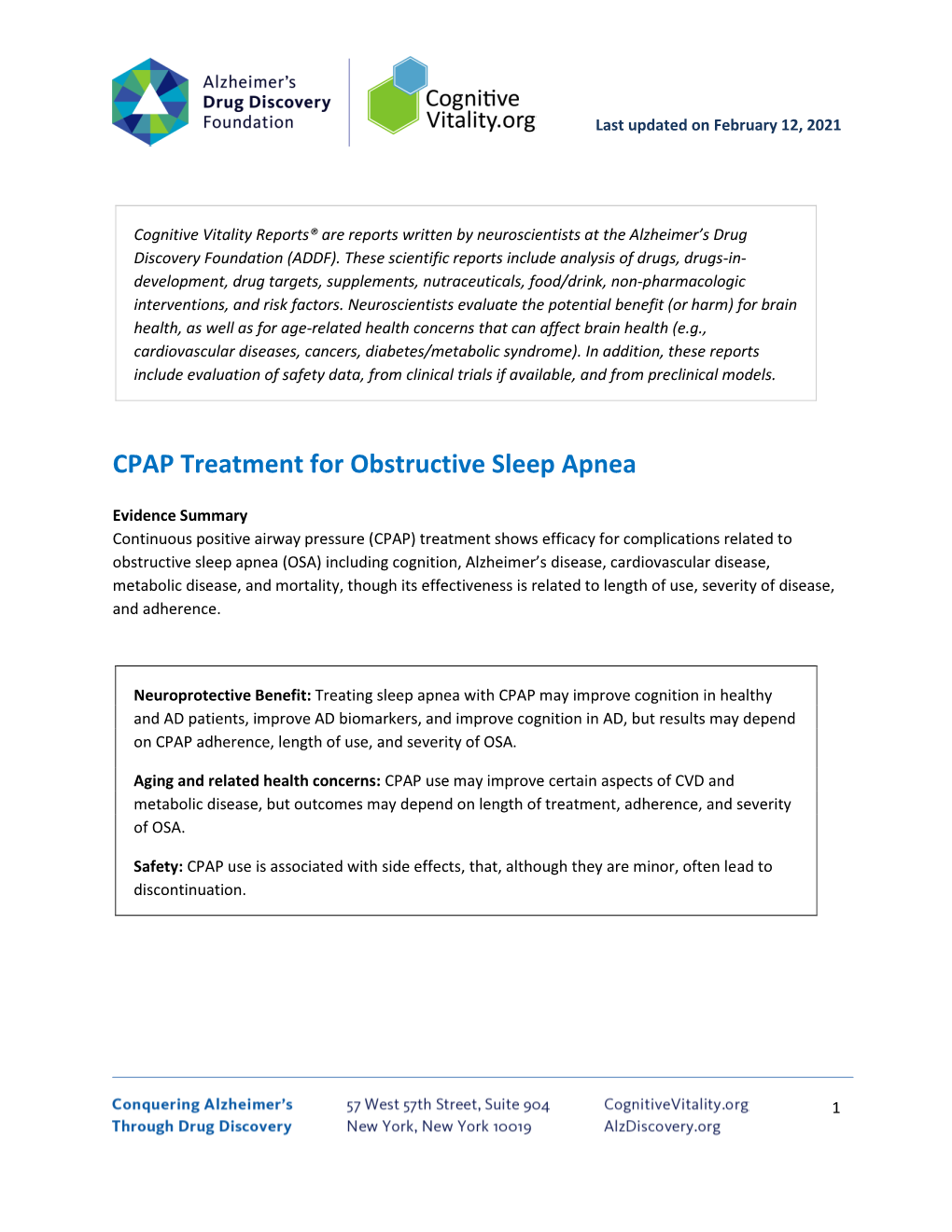 CPAP Treatment for Obstructive Sleep Apnea