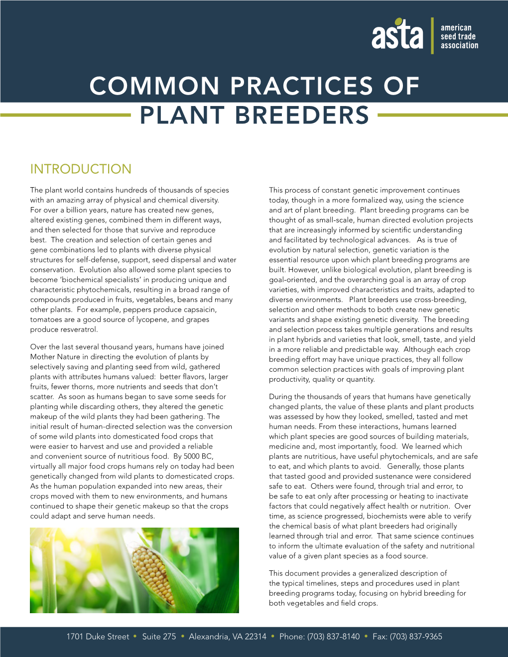 Common Practices of Plant Breeders