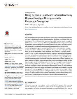 Using Dendritic Heat Maps to Simultaneously Display Genotype Divergence with Phenotype Divergence