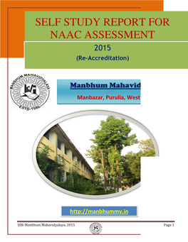 Self Study Report for Naac Assessment 2015