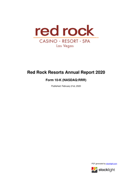 Red Rock Resorts Annual Report 2020