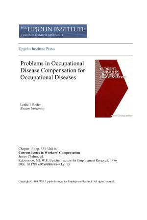 Problems in Occupational Disease Compensation for Occupational Diseases