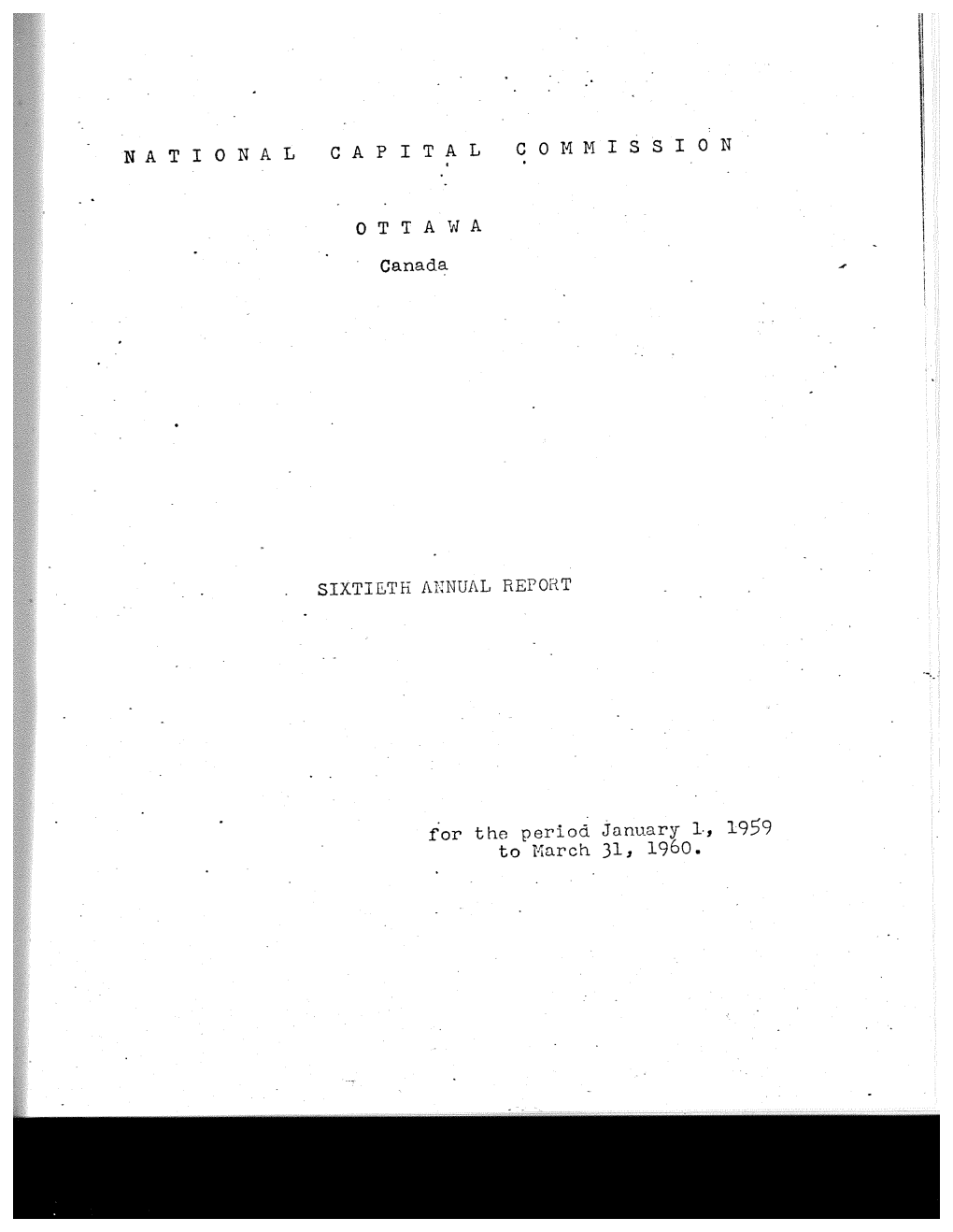 1959 1960 Annual Report of the National Capital Commission