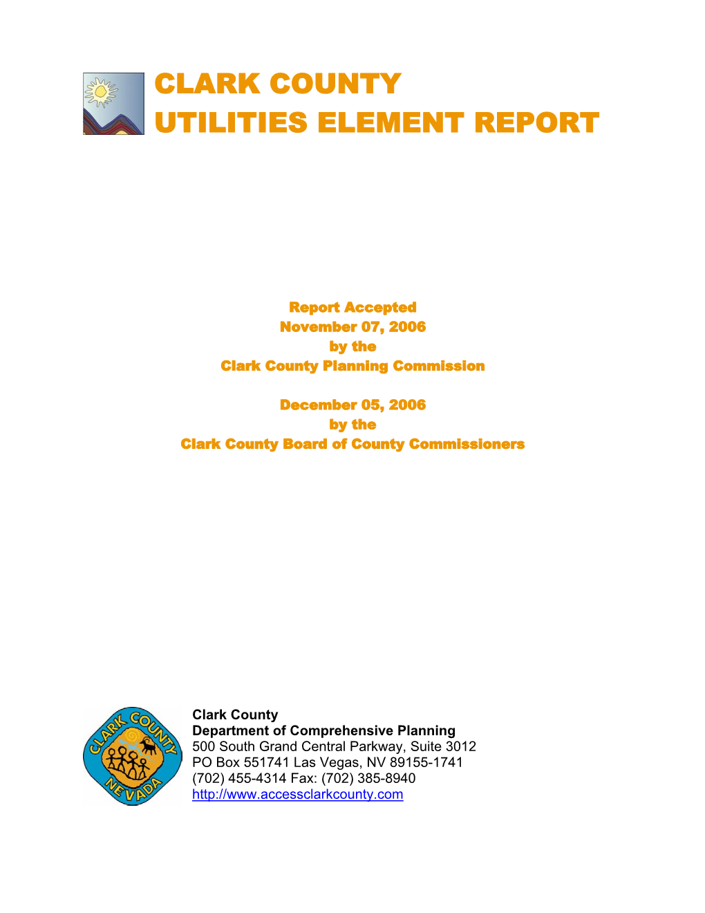 Clark County Utilities Element Report