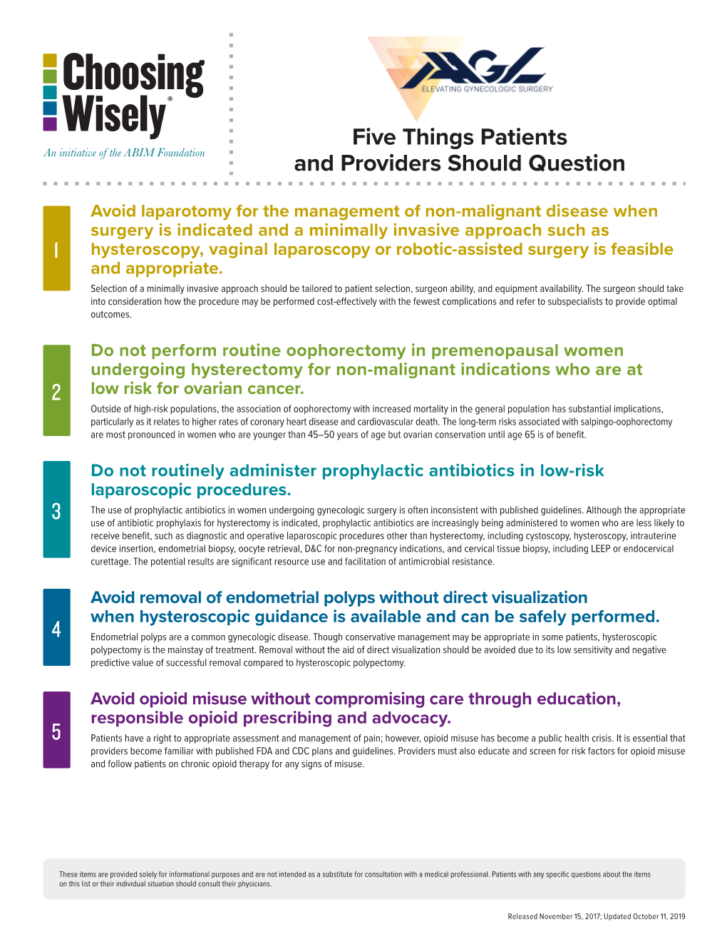 3 1 2 5 4 Five Things Patients and Providers Should Question