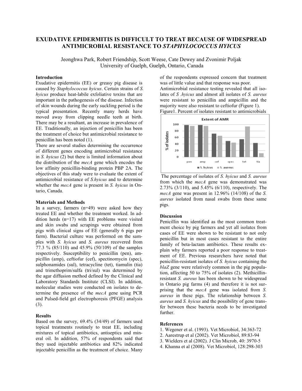 Exudative Epidermitis Is Difficult to Treat Because of Widespread Antimicrobial Resistance to Staphylococcus Hyicus