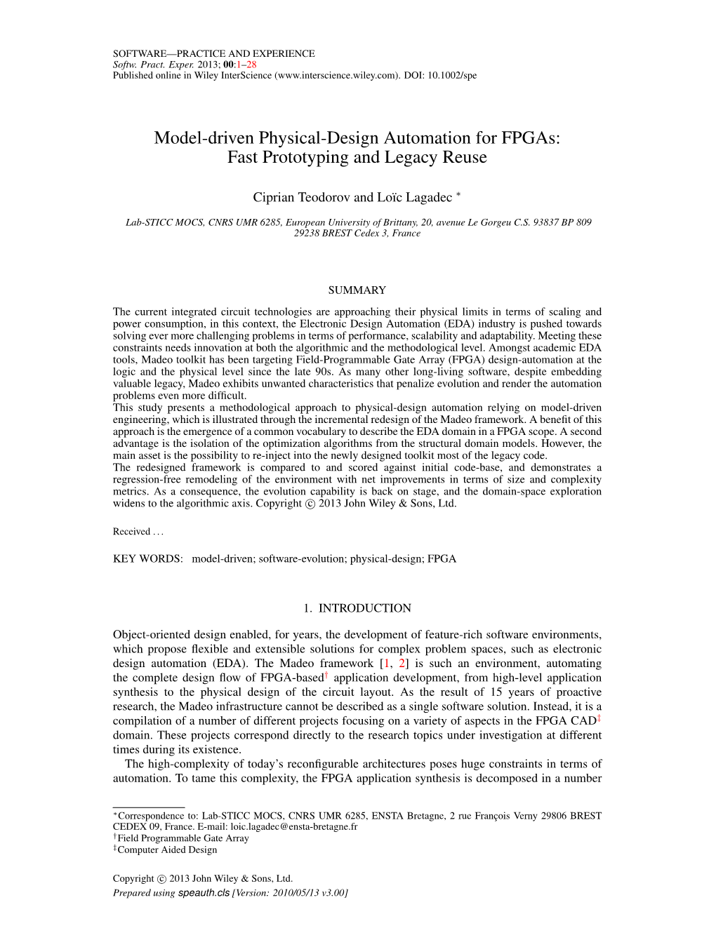 Model-Driven Physical-Design Automation for Fpgas: Fast Prototyping and Legacy Reuse