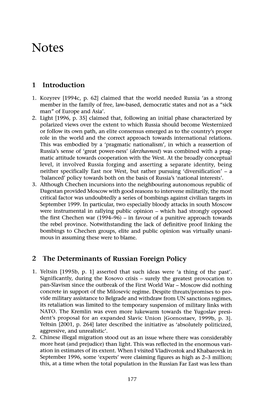 1 Introduction 2 the Determinants of Russian Foreign Policy