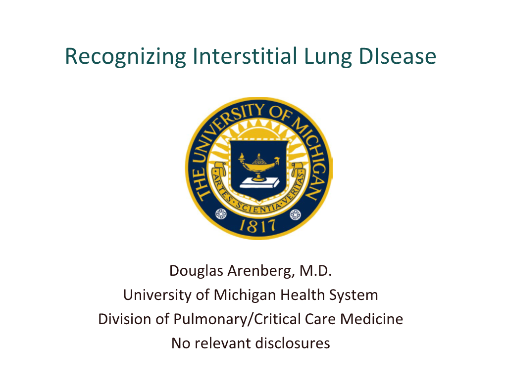 Recognizing Interstitial Lung Disease