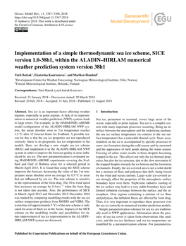 Article Is Available HARMONIE–AROME Model Conﬁguration in the ALADIN– Online At