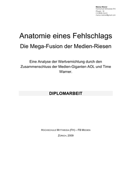 Anatomie Eines Fehlschlags Die Mega-Fusion Der Medien-Riesen