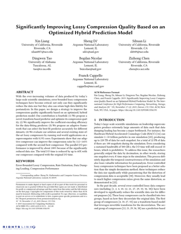 Significantly Improving Lossy Compression Quality Based on an Optimized Hybrid Prediction Model