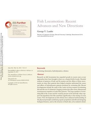 Fish Locomotion: Recent Advances and New Directions