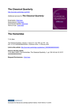 The Homeridae