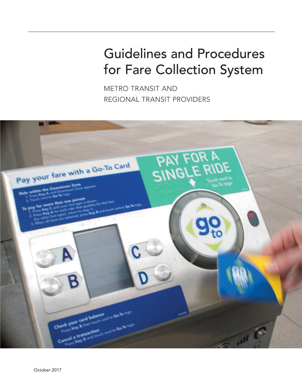 Guidelines and Procedures for Fare Collection System