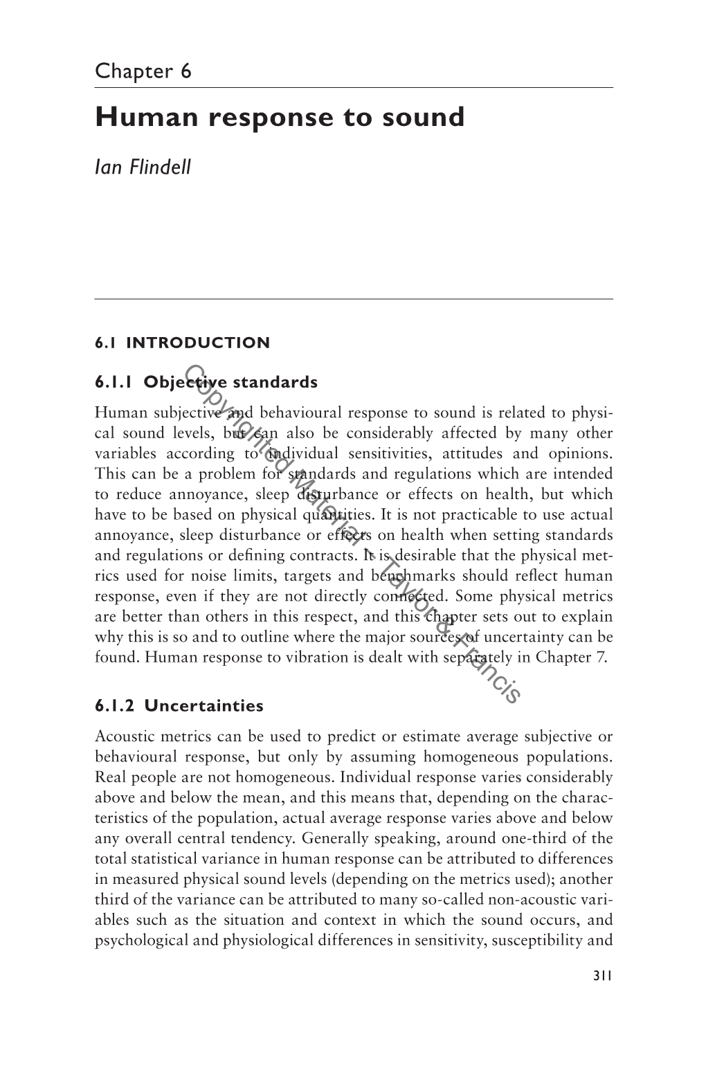 Chapter 6 Human Response to Sound