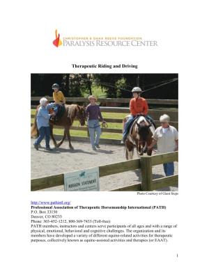 Therapeutic Riding and Driving