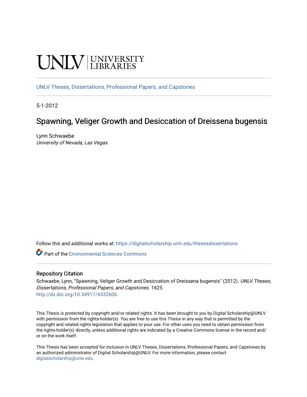 Spawning, Veliger Growth and Desiccation of Dreissena Bugensis