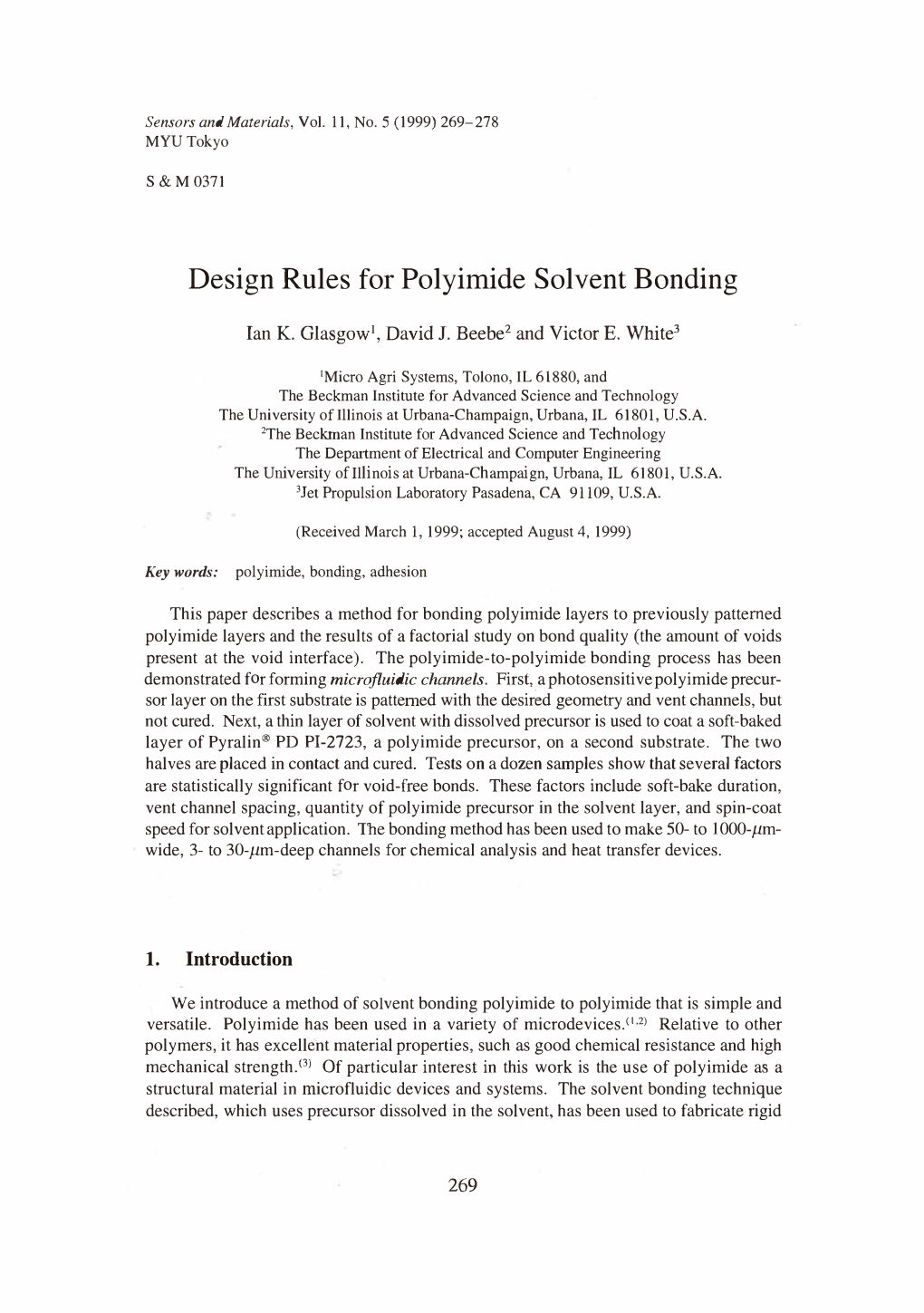 Design Rules for Polyimide Solvent Bonding
