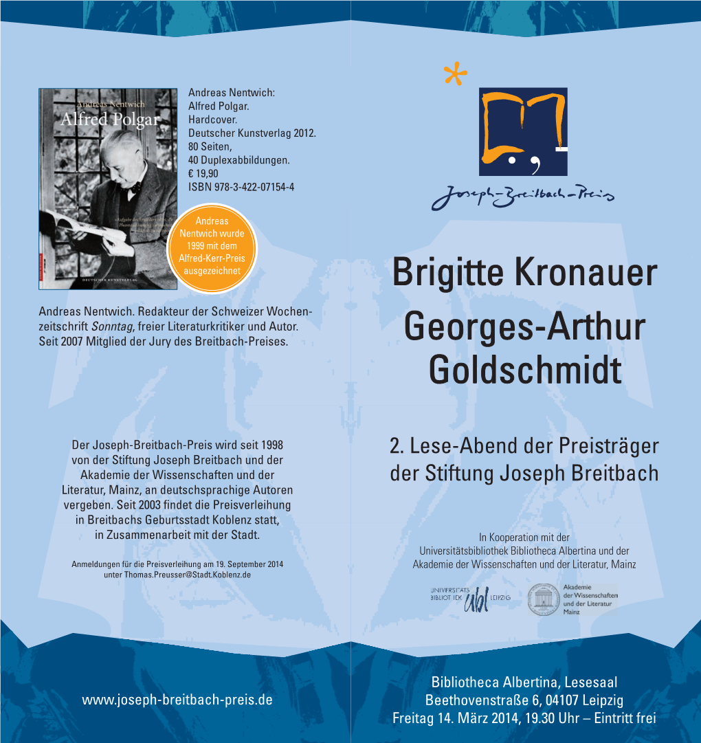 Brigitte Kronauer Georges-Arthur Goldschmidt