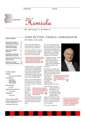 John Rutter: Choral Ambassador